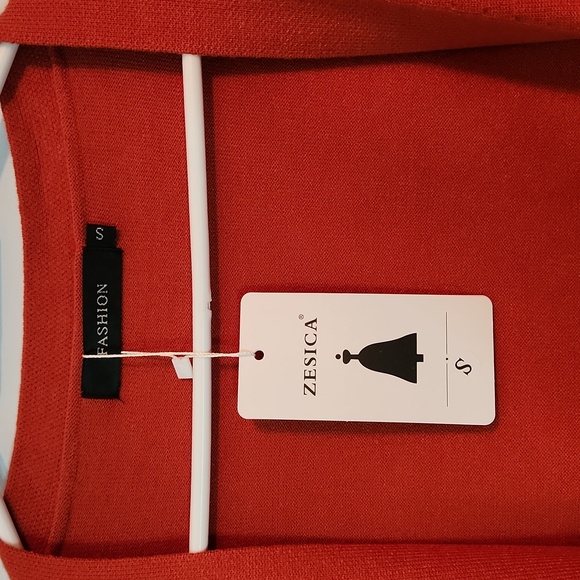 ZESICA  burnt orange open front cardigan - Picture 2 of 7